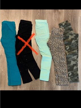 Girls' Leggings bundle - Teal, Mint, Leopard, Camo